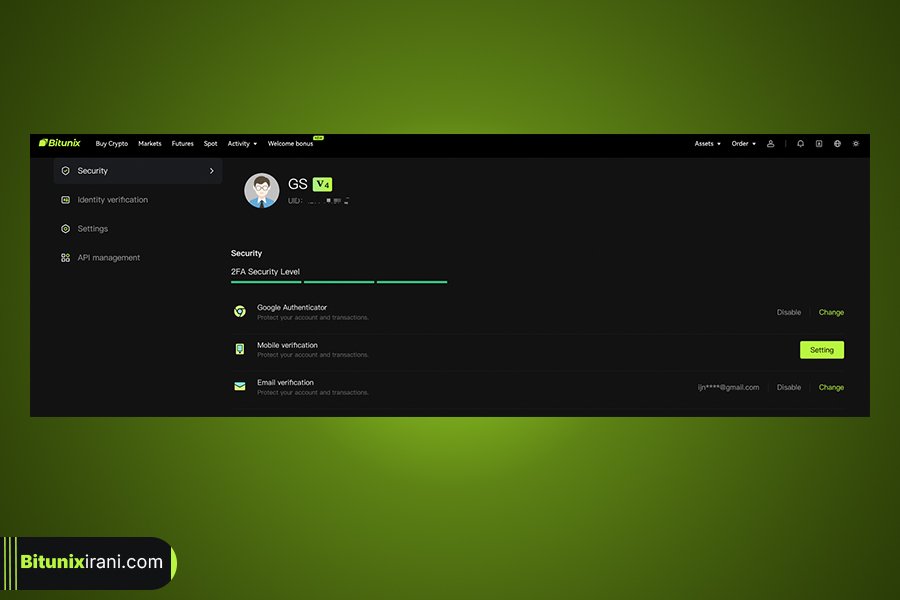 راهنمای گام به گام برای تنظیم شماره تلفن در Bitunix